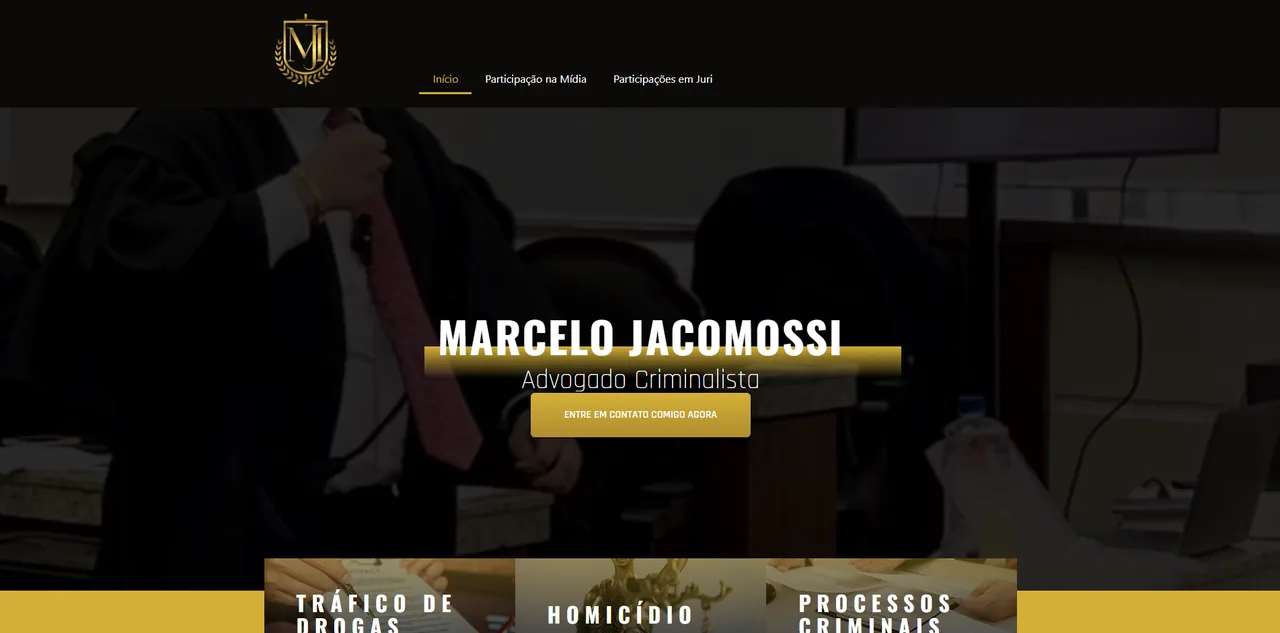 Site antigo do Dr. Marcelo: texto sobre foto poluída, botão genérico